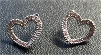 14 K heart earrings