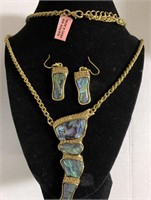 Austrian crystal goldtone earrings and necklace