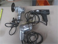 Two Power Drills & Power Buffer/Grinder