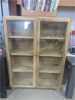 Wood Cabinet w/ Glass Doors, approx. 4' x 3'