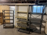 Four various metal shelves. All together.