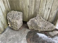 Two large decorative stones.