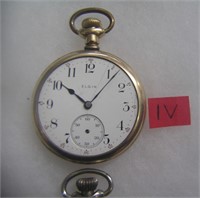 Elgin antique pocket watch gold filled case