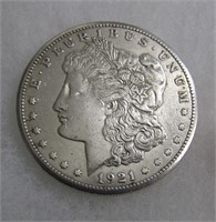 1921S Morgan silver dollar very fine condition