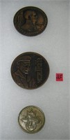 Group of copper and bronze medallions