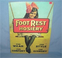 Foot Rest Hosiery retro style advertising sign