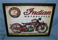 Indian Motorcycles framed retro style advertising