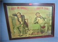 I Sold on Credit I Sold in Cash retro style sign