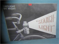 Antique Bicycle Search Light retro style sign