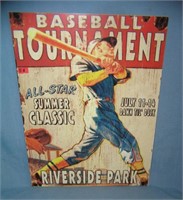 Baseball Tournament Riverside Park retro style sig