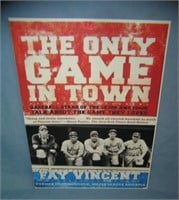 The Only Game in Town Baseball retro style sign