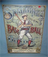 Spalding Baseball Card Guide retro style sign