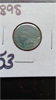1898 Indian Head Penny Full Liberty Corrosion