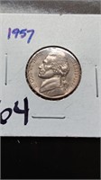 BU 1957 Jefferson Nickel