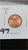 BU 1980-D Lincoln Penny