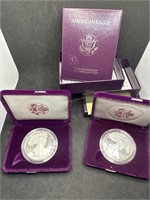1990 & 1992 Walking Liberty 1 oz silver Dollar