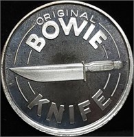 Vintage 1 Troy Oz .999 Silver Bowie Knife Round