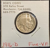 1916-D Buffalo Nickel VF Better Date