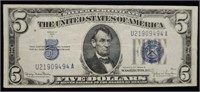 1934 D $5 Silver Certificate Nice Condition