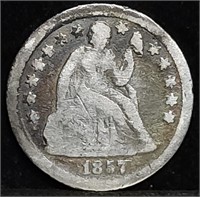 1857-O Seated Liberty Silver Dime
