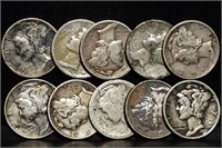 10 Silver Mercury Dimes