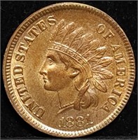 1881 Indian Head Cent Gem BU MS65