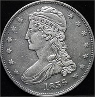1838 Capped Bust Silver Half Dollar Nice!