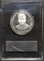 John F Kennedy Presidential Proof Silver Medal 26g