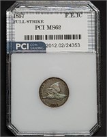 1857 Flying Eagle Cent PCI MS62 Full Strike
