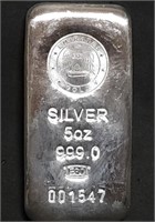 5 Troy Oz .999 Fine Silver Emirates Bar