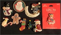 Christmas and Winter Themed Pins Lot