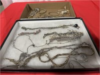 Two boxes, miscellaneous jewelry