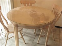 42" Diameter Wood Table With Three Chairs