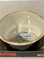 Advertising stone ware casserole, complements of