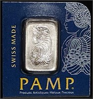 1 Gram .9995 Platinum PAMP Bar in Assay Card