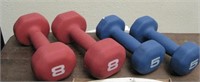 Two Sets Of Dumbbells - 8 Pound & 5 Pound