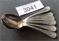 Six vintage demitasse spoons
