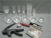 Assorted Bar Glasses, Bottle Openers & More