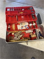 Nice metal fishing box and contents