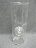 15" Glass With Glass Oil Lamp Inside