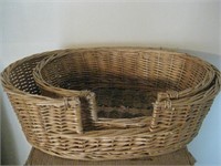 Two Wicker Pet Beds - Largest Is 28" x 18"