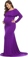 NEW $70 (XL) Maternity photo Maxi dress, purple