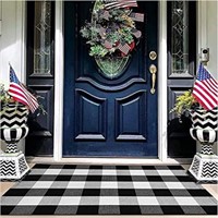 NEW Cotton Hand-Woven Checkered Front Door Ma