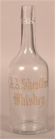 A.A. Sheaffer Whiskey Clear Back Bar Bottle.