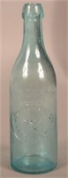 Star Bottling Co. Embossed Aqua Blob Top Bottle.