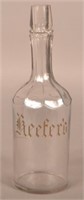 Scarce Keefer's Whiskey Clear Back Bar Bottle.