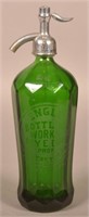 Engle Bottling Works Green Seltzer Bottle.