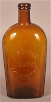 J. Rohrer "Liquors" Amber Glass Flask.