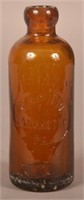 Extremely Rare G.A. Kiehl Embossed Amber Bottle.