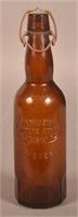 Fred Engle Bottling Works Embossed Amber Bottle